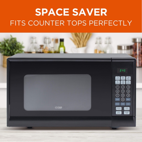 Commercial Chef Countertop Microwave Oven, 19.3 x 14.7 x 11.2 Inches, Black