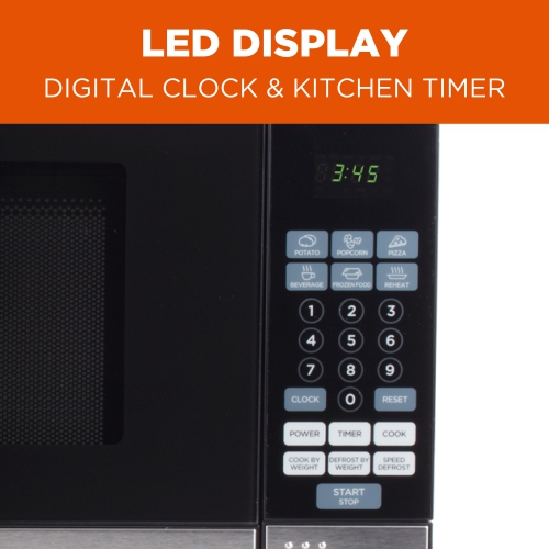 Commercial Chef Four à micro-ondes de comptoir, 0,7 pieds cubes, acier inoxydable