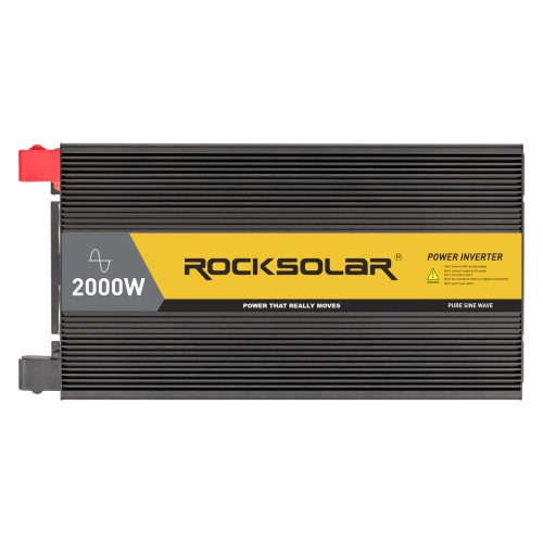 ROCKSOLAR 2000W Pure Sine Wave Power Inverter DC 24V to 110V AC Converter With Digital Display & 2.1A USB Charging Port