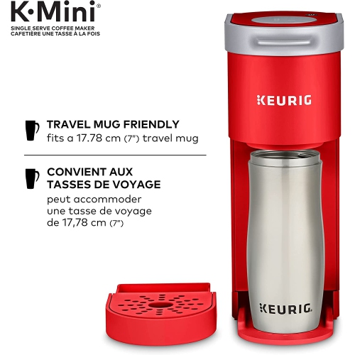 Keurig K-Mini Single Serve K-Cup Pod Coffee Maker, Featuring an Ultra-Sleek Design, Poppy Red