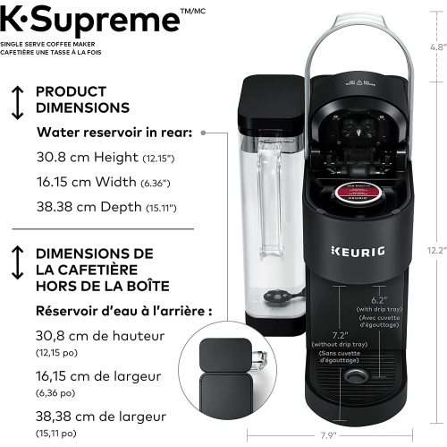 Keurig K-Supreme Single Serve K-Cup Pod Coffee Maker, with Multistream Technology, Black
