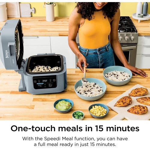 Ninja SF300C Speedi Rapid Cooker & Air Fryer, 6-Quart Capacity, 10-In-1 Functions to Bake, Roast, Sear, Sauté, Slow Cook, Souse Vide & More,