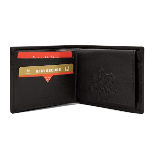 Cavalinho Trifold Leather Wallet - Black - handmade in Portugal & RFID protected