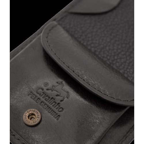 Cavalinho Leather Square Coin Purse - Black - handmade in Portugal