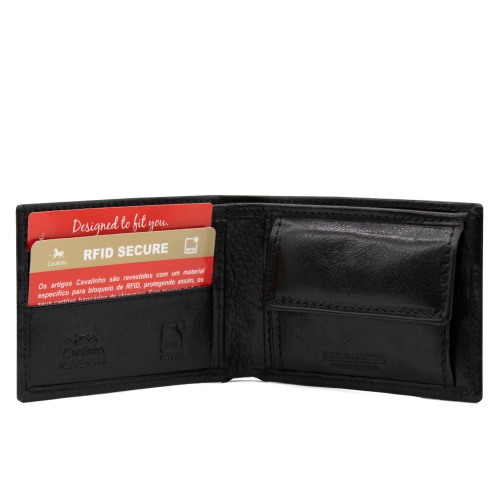 Cavalinho Bifold Leather Wallet - Black - handmade in Portugal & RFID protected