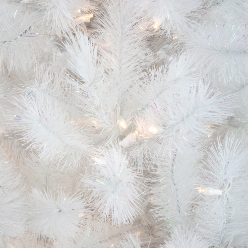 Pre-Lit White Alaskan Pine Artificial Christmas Tree - 7.5' - Warm White LED Lights