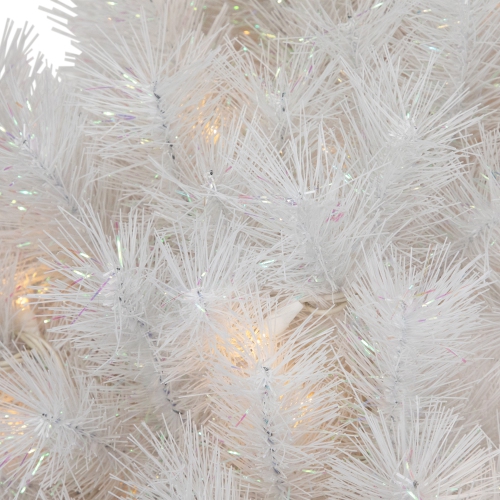 Pre-Lit White Alaskan Pine Artificial Christmas Wreath - 36" - Warm White LED Lights