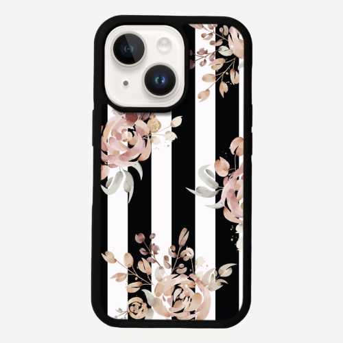 Black Flower iPhone 13 Case - MagSafe Enabled