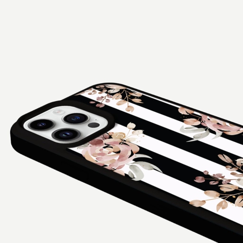 Black Flower iPhone 13 Pro Case - MagSafe Enabled
