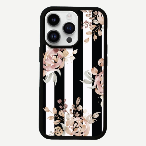 Black Flower iPhone 13 Pro Case - MagSafe Enabled