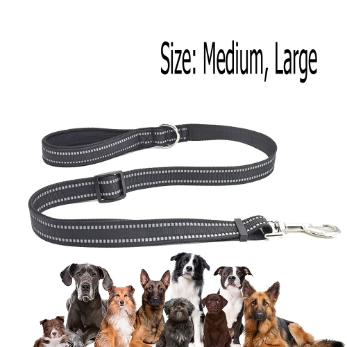 Dog Leash Pull Belt with Padded Handle, Heavy Duty Long Reflective Nylon Training Walking Leash For Medium, Large Dogs