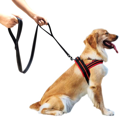 Dog Leash Pull Belt with Padded Handle, Heavy Duty Long Reflective Nylon Training Walking Leash For Medium, Large Dogs