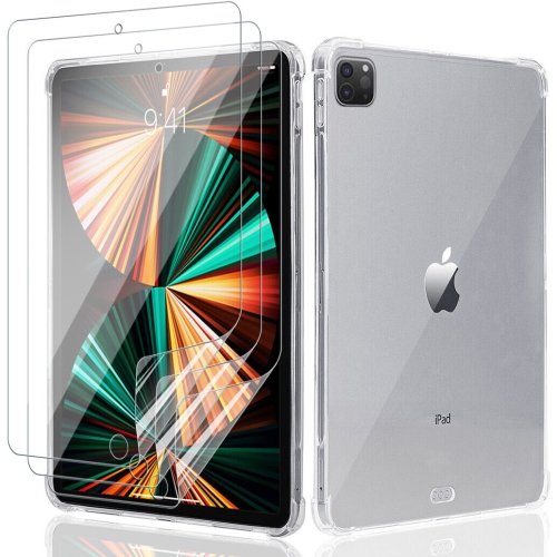 Image 1 de 10.. Étui TPU transparent et films PET mat/HD transparent pour New iPad Pro 11po 3rd M1