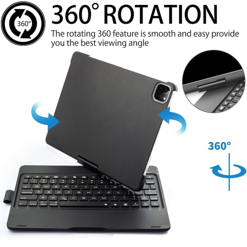 Étui rotatif à 360° avec clavier rétroéclairé pour iPad Pro de 11 po avec M1 2021 de 3e génération