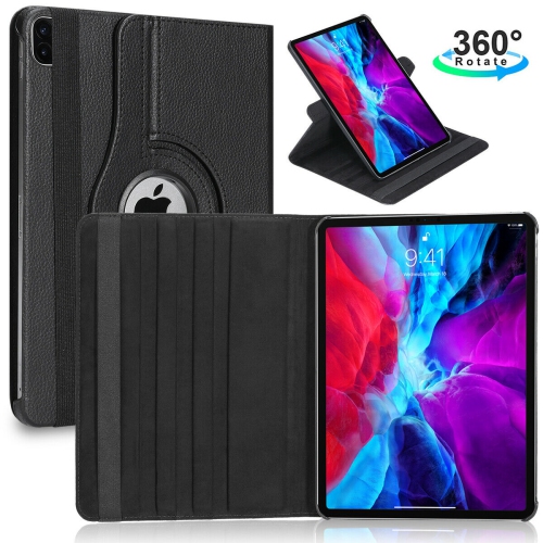 Image 1 de 10.. Étui en cuir de polyuréthane 360 degrés avec protection de coin pour iPad Pro 12.9 po 11 po 2018 2020