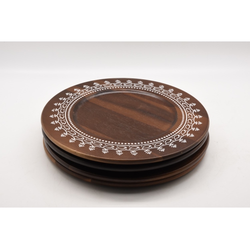 ACACIA WOODEN Charger PLATE 4PCS/SET
