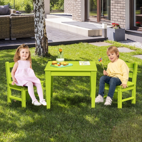 Gymax Kids Square Table Indoor Outdoor Heavy-Duty All-Weather Activity Play Table