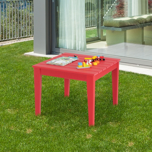 Gymax Kids Square Table Indoor Outdoor Heavy-Duty All-Weather Activity Play Table