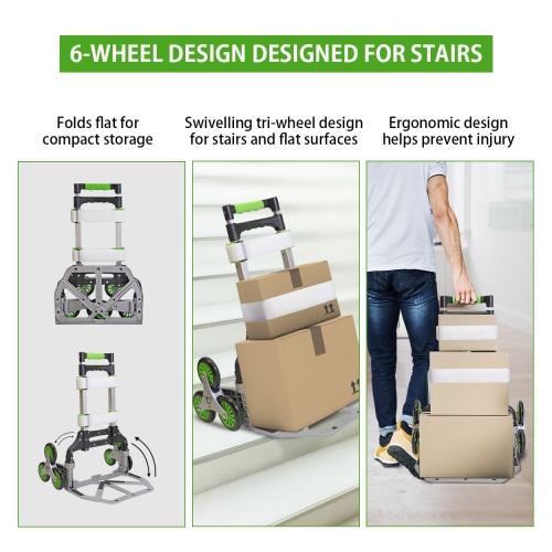 Chariot pliable à trois roues pour l’escalier de SmartKart