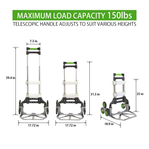 Chariot pliable à trois roues pour l’escalier de SmartKart