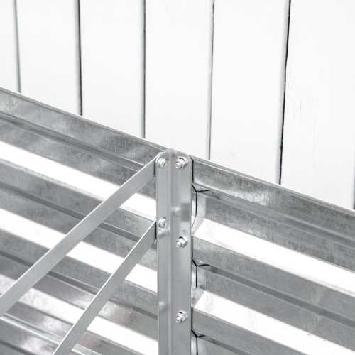 Outsunny Raised Garden Bed, 6' x 3' x 2' Galvanized Steel Planters for Outdoor Plants with Multi-reinforced Rods for Vegetables, Flowers and Herbs,