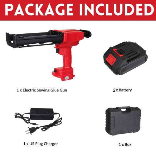 Cordless Caulking Gun, 20V Electric Caulk Adhesive Gun, w/2.0Ah Li-Battery Charger Caulking Tools for Filling, Sealing