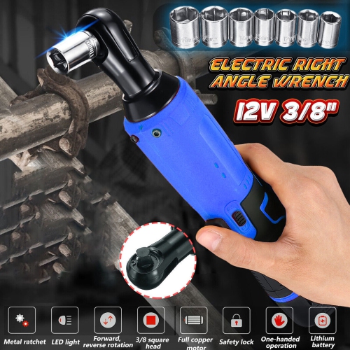 Cordless Electric Ratchet Wrench Set, 3/8"" 12V Power Ratchet Tool Kit with 2 Packs 2000mAh Lithium-Ion Battery and Charger 1 CHARGER +2 BATTERY USA