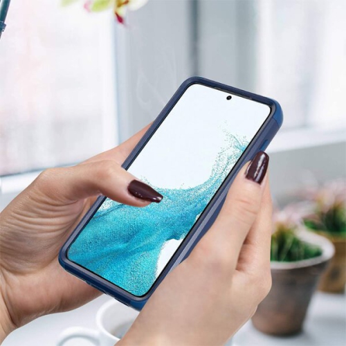 Étui rigide ajusté Defender de Supershield pour Galaxy S22 5G - Bleu