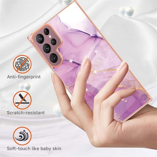 SuperShield Samsung Galaxy S22 5G Case Hardback Marble Pattern Slim Design Enhanced Camera and Screen Protection Girls and Women Cover