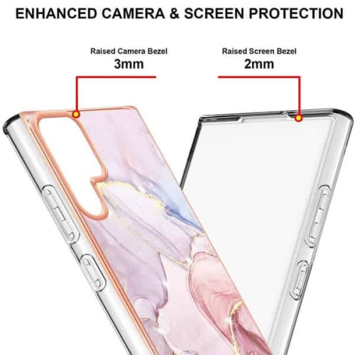 SuperShield Samsung Galaxy S22 5G Case Hardback Marble Pattern Slim Design Enhanced Camera and Screen Protection Girls and Women Cover