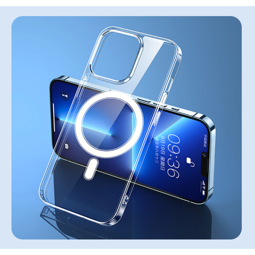 Fitted Hard Shell Case with MagSafe for Apple iPhone 14 Plus Clear Case Silicone MagSafe Charging Back Cover Clear