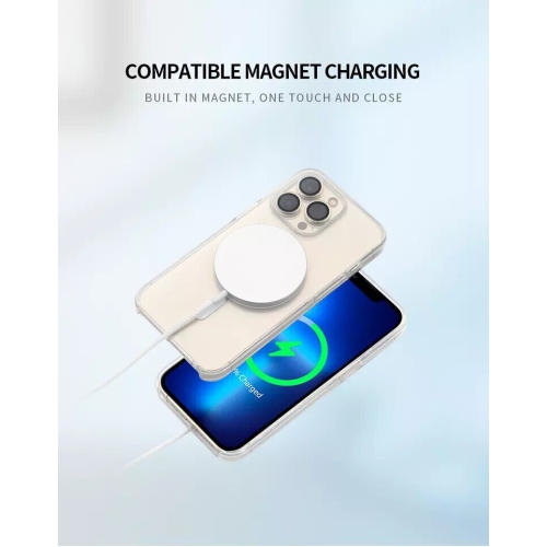 Fitted Hard Shell Case with MagSafe for Apple iPhone 14 Plus Clear Case Silicone MagSafe Charging Back Cover Clear