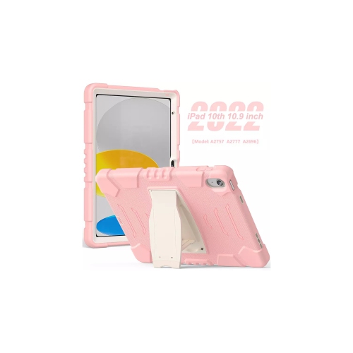 CSMART  [Cs] Shockproof Heavy Duty Rugged Defender Kickstand Hard Case Cover for Ipad 10Th Gen. / Ipad (A16) 11Th Gen., Rose In Gold