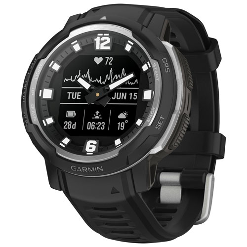Garmin Instinct Crossover 45mm GPS Watch with Heart Rate Monitor - Black
