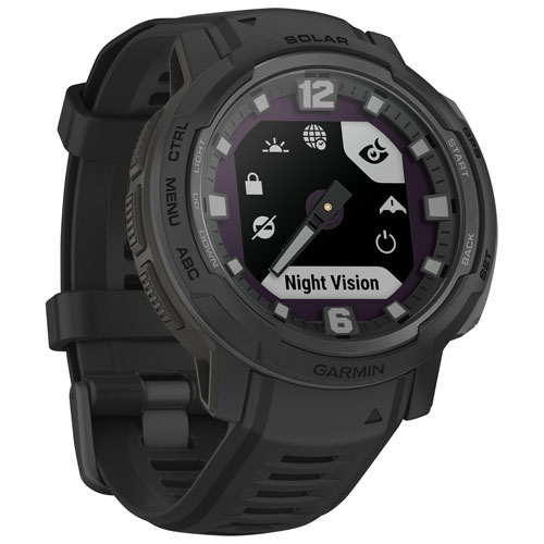 Montre intelligente multisport Bluetooth de 45 mm Instinct Crossover Solar Tactical Edition de Garmin - Noir