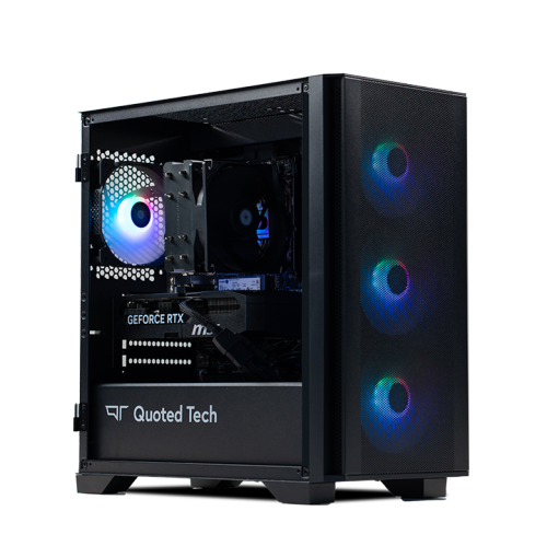 Ordinateur de jeu personnalisé Shield Pro de Quoted Tech - Noir