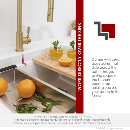 Stylish Farmhouse/Apron Front 30 inch White Composite Granite Workstation Single Bowl Kitchen Sink S-830WH