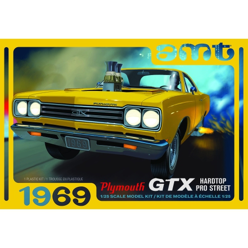 ALUMINUM MODEL TOYS  (Amt) 1969 Plymouth Gtx Hard Top Pro Street (Amt1180) 1:25 Scale Car Plastic Model Kit