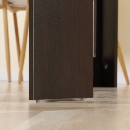 HOMCOM – Table à dîner extensible, table de cuisine extensible pour petits espaces, 6 places pour un maximum, brun foncé