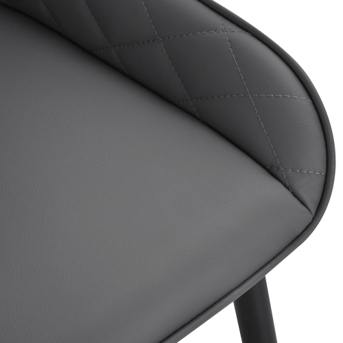 HOMCOM Modern Dining Chairs Set of 2, PU Leather Upholstered Kitchen Chairs with Diamond Tufting and Steel Legs for Dining Room, Living Room,