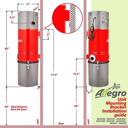 Allegro – unité d’alimentation classique avec système d’aspiration centrale de 3,000 pi2 MU4200