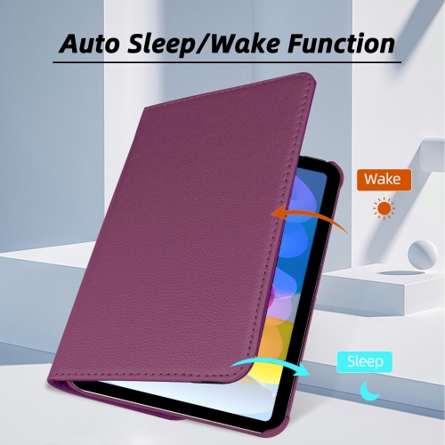 XCRS Étui folio pour Apple iPad 10e génération 10,9 pouces Housse pivotante à 360°, affichage multi-angle, réveil/veille automatique en cuir PU avec