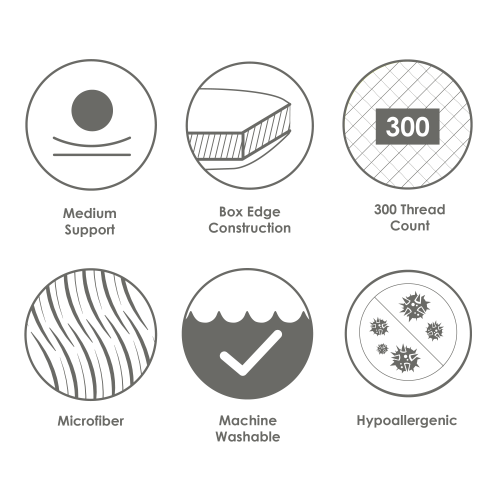 Canadian Down & Feather Co - Gel Microfiber Down Alternative Pillow - Standard, Medium Support - 2 Pack