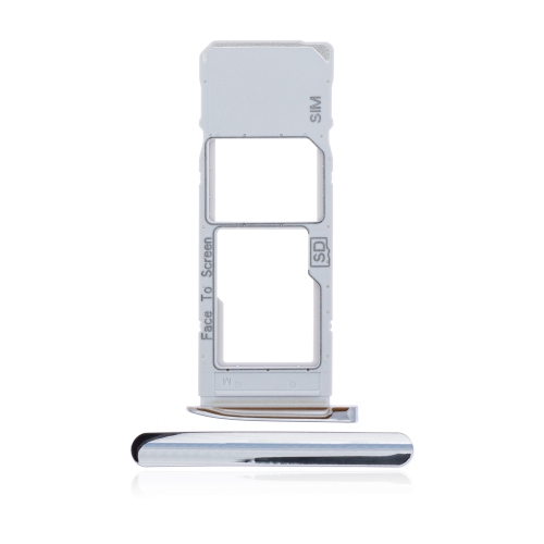 Replacement Single Sim Card Tray Compatible For Motorola Moto G7 / G7 Plus (XT1965-2 / 2019) (Silver)