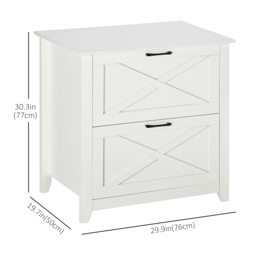 Vinsetto Veritcal Filing Cabinet, 2-drawer File Cabinet with Hanging Bars for A4 Size for Home Office, White