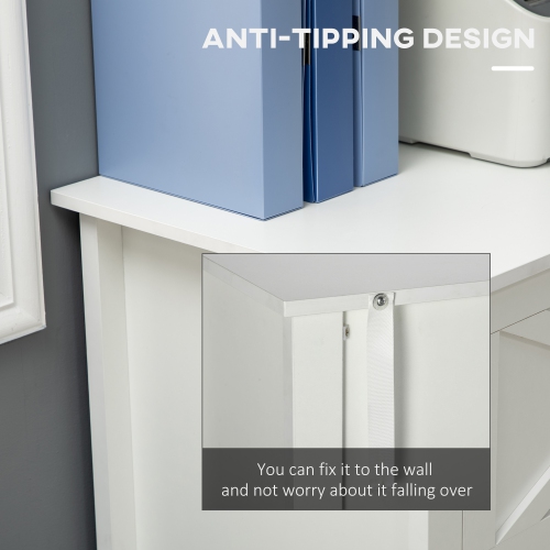 Vinsetto Veritcal Filing Cabinet, 2-drawer File Cabinet with Hanging Bars for A4 Size for Home Office, White