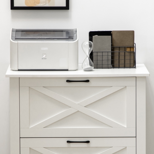 Vinsetto Veritcal Filing Cabinet, 2-drawer File Cabinet with Hanging Bars for A4 Size for Home Office, White