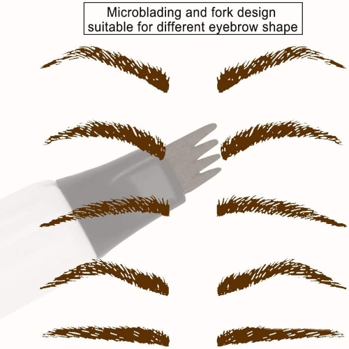 Microblading Eyebrow Pen Makeup with a Micro-Fork Tip Applicator Sketch Liquid Eyebrow Pencil