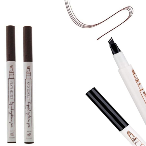 Microblading Eyebrow Pen Makeup with a Micro-Fork Tip Applicator Sketch Liquid Eyebrow Pencil