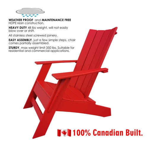 Sunbreeze Modern Adirondack Chair HDPE Resin